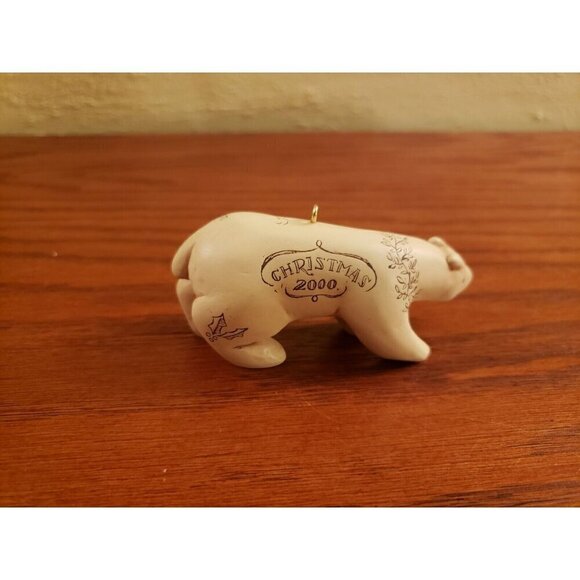 Bear Ornament Christmas Hallmark Keepsake Ancient Carving Tradition Polar Vtg - Picture 5 of 5